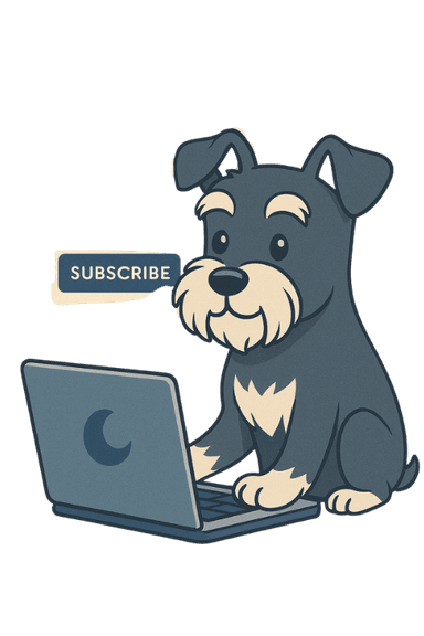 Schnauzer curled up on a cushion representing cozy rest